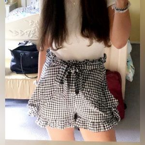 Gingham Ruffle Shorts